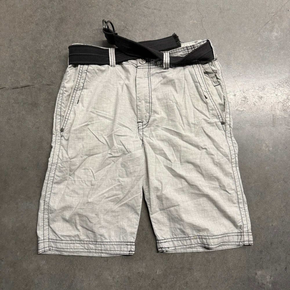 Buckle Black Standard Mens Gray Cargo Shorts with Belt Size 31 Outseam 23